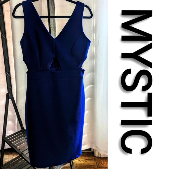 Mystic | Royal Blue Evening Dress Side Cut-Outs | Size Large - Picture 2 of 9